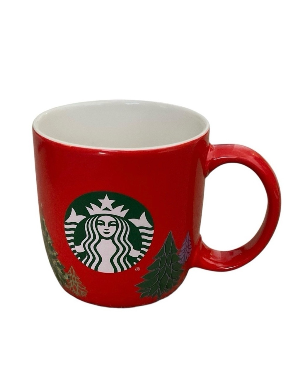 Starbucks 2020 Red Holiday Trees Mug 18 oz Christmas Siren Logo Coffee Cup